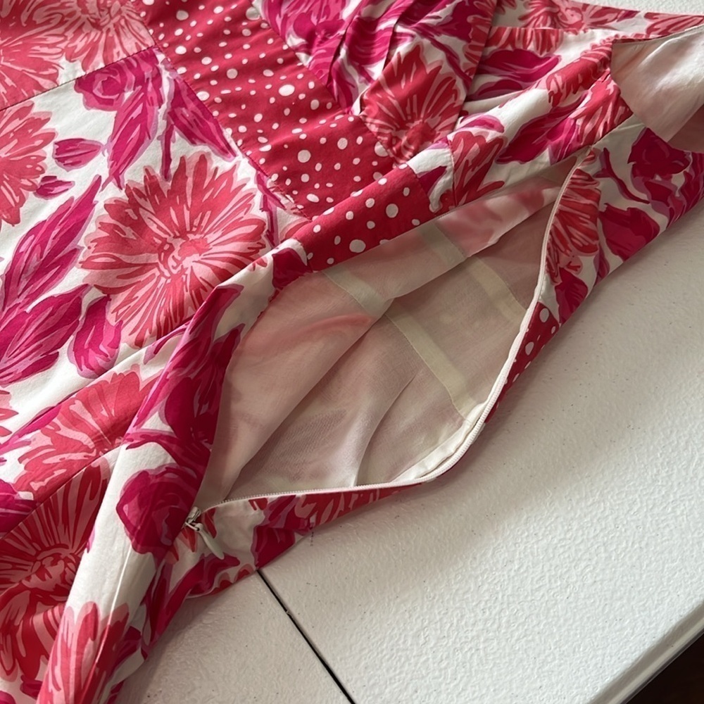 Boden Floral Sleeveless V Neck Dress Lined Cotton Sz 10 L - Picture 8 of 12